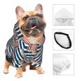 thumbnail image 3 of Fotbe Popcorn On Blue Lines Print Small Dog Sweater Hoodies Pet Grey Hooded Soft Fleece Sweatshirts with Pocket Fall Winter Puppy Cat Sweaters Warm Clothes-X-Small, 3 of 7