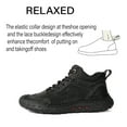 thumbnail image 3 of Mens Leather Casual Boots Vintage Slip Resistant Flat Boots Driving Business Office Shoes Lightweight Comfortable Black 10 US, 3 of 7