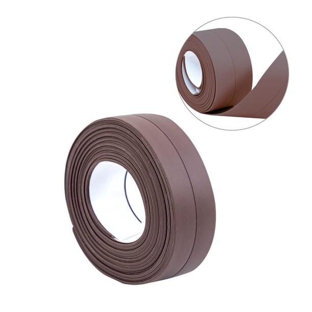 Injueey Tira de calafateo para pared, cinta de sellado para baño, cocina, baño, borde de pared, impermeable, PVC Decoración del hogar Marrón S