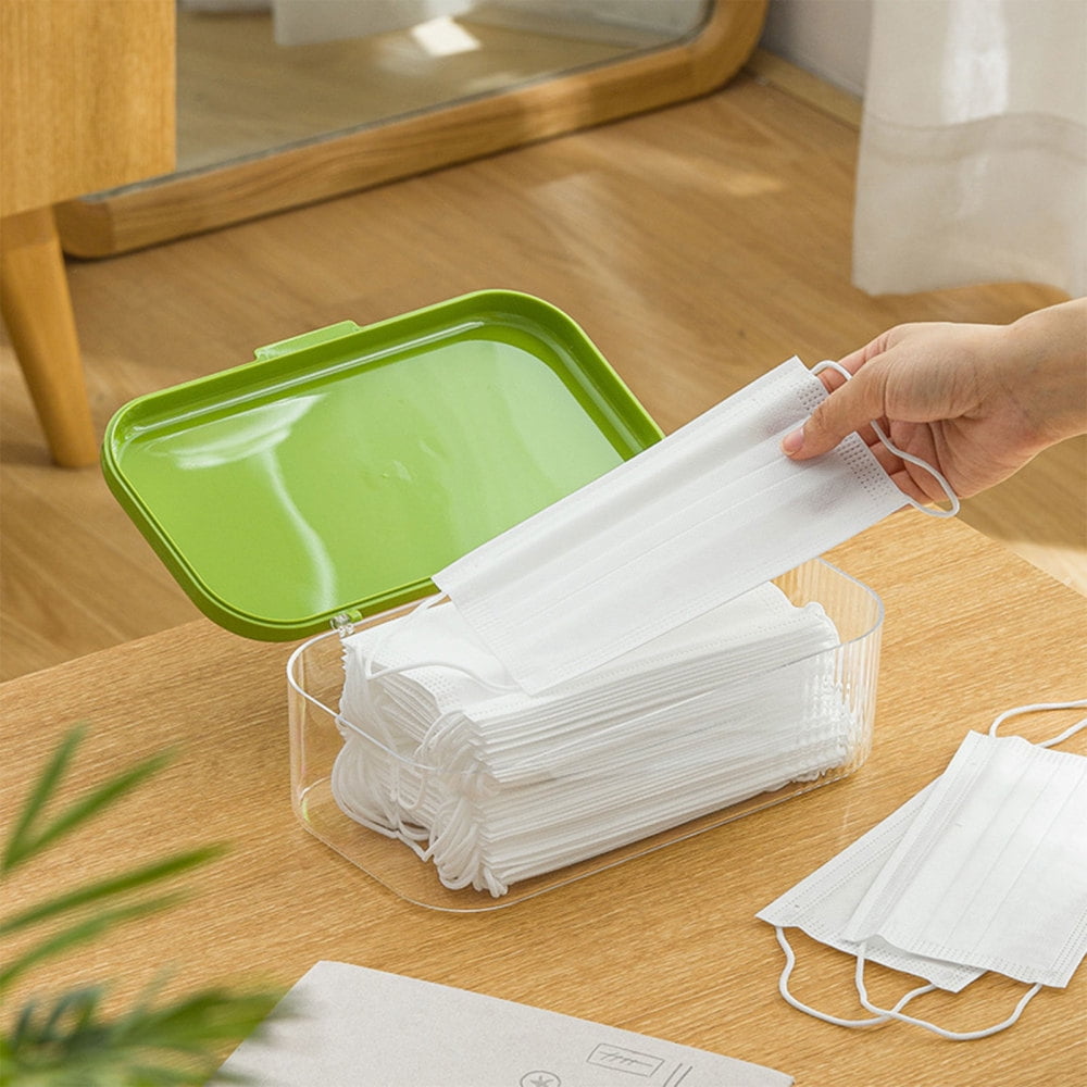 Lidded Face Mask Container Versatile Refillable Storage Box For