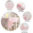 thumbnail image 6 of Coastal Pink Tablecloth Square Table Cloth 54x54, Waterproof Tablecloth Outdoor Table Cloth, Ocean Coral Starfish Shell Modern Sea Washable Table Cover for Kitchen Dining Party, 6 of 8