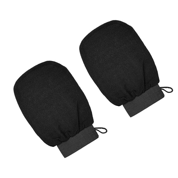 Yuarrent 2 uds guantes de baño guante de baño guante de masaje exfoliante toalla de frotamiento eliminación para accesorios de limpieza de baño Juegos de accesorios de baño Negro Yuarrent HA084143-01