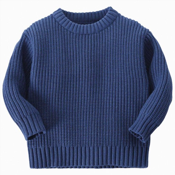 Splozh Sweaters for Girls 6 12 18 24 Months 3T 4T 5T Toddler Baby Clothing Baby Sweater Infant Boy Girl Fall Winter Loose Knitted Sweater,Dark Blue,2-3 Years