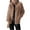 Khaki, variant on Patlollav Winter Womens Zipper Fleece Tops Sweater Jacket Plush and Thick Standing Collar Warm Cardigan