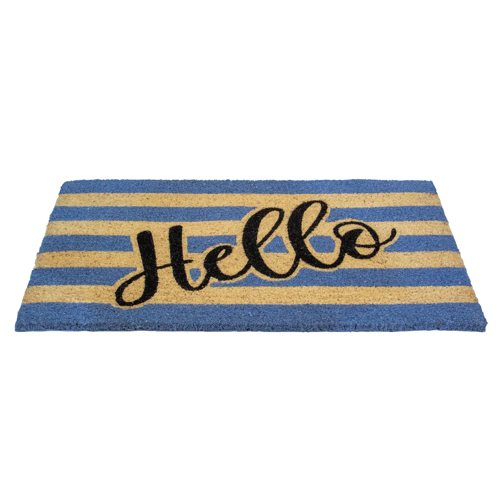 Northlight Natural Coir "Hello" Outdoor Rectangular Doormat 18" x 30"