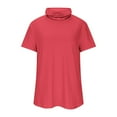 thumbnail image 5 of Women's Sun Protection Shirts High Neck Tops with Face Mask Short Sleeve Hiking Lightweight Shirts Blouse Tee Ladies Oversized Summer T Shirts XL, 5 of 7