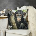 thumbnail image 2 of Gorilla Decorative Throw Pillow Case  Watercolor Style Artwork of Chimpanzee on a Tree Wildlife Theme, Cushion Cover for Couch Living Room Car,  Charcoal Grey Multicolor, 2 of 5