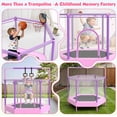 thumbnail image 2 of 60" Mini Trampoline for Kids with Enclosure, Shinpt Indoor & Outdoor Toddler Trampoline, Upgrade Full Anti-Rust Tube with Adjustable Gymnastics Bars, Small Trampoline for Boys & Girls, 2 of 9