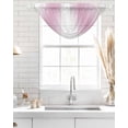 thumbnail image 4 of Waterfall Valances for Windows, Pink White Ombre Kitchen Sheer Valance Curtains, Modern Abstract Art Farmhouse Gradient Rod Pocket Elegant Swag Valances for Living Room Bedroom, 47.2"x38.5", 3 Panel, 4 of 8
