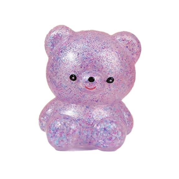 BESTSKY Glitter Bear,Creative Bear Stress Relief Toys,Design Fidget Toys,Purple