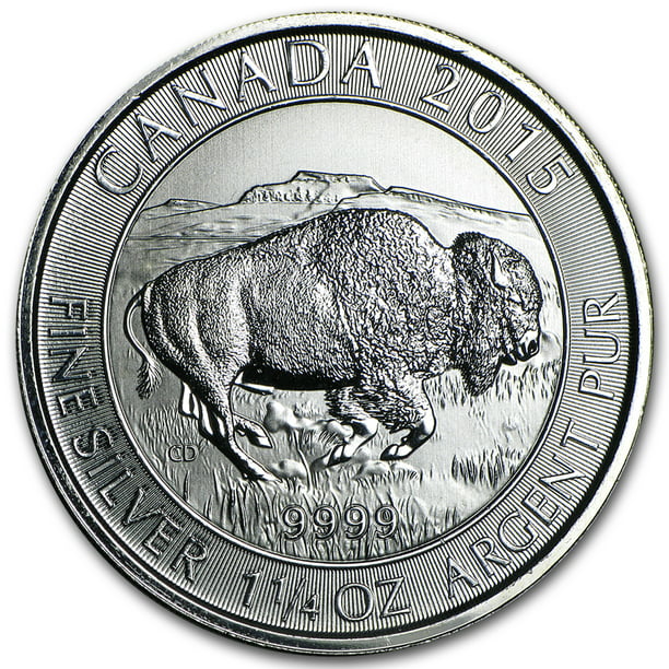 2015 Canada 1.25 oz Silver 8 Bison BU (Damaged)