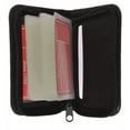 thumbnail image 3 of RFID Blocking Black Genuine Leather Business Card Holder Clear Sleeves Insert Organizer Wallet Zip-Around, 3 of 4