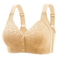 thumbnail image 4 of ALLLIST Women Bras No Wire Lace Front Closure Bralette Beige Plain Lifting Plunge for Women Size 36-46, 4 of 4