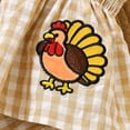 thumbnail image 4 of mgoYE Thanksgiving Toddler Girl Outfit Ruffle Shirt Tops Dress Shorts Set Plaid Tank Top Shorts Set,Cute Baby Girl Clothes, 4 of 8