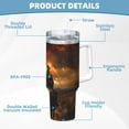 thumbnail image 5 of Daiia Western Rainy Desert Cowboy Printed 40 oz Tumbler with Handle,Ice Bully Insulated Tumbler 2 in 1 Lid Insulated Water Bottle Stainless Steel Travel Coffee Mug, 5 of 8