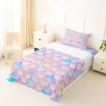 thumbnail image 3 of Manfei Cute Mermaid Tail Twin Sheets, Dreamy Fish Scale Bedding, Pink Blue, 3 Pieces, 1 Flat Sheet, 1 Fitted Sheet and 1 Pillowcase, 3 of 6