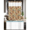 thumbnail image 6 of No Hook Cloth Fabric Shower Curtain with Snap in Liner, Fall Leaves Waterproof Shower Curtains Set with See Through Top Window, Farmhouse Beige Botanical Leaf Autumn Bath Curtains Shower 36"x72", 6 of 6