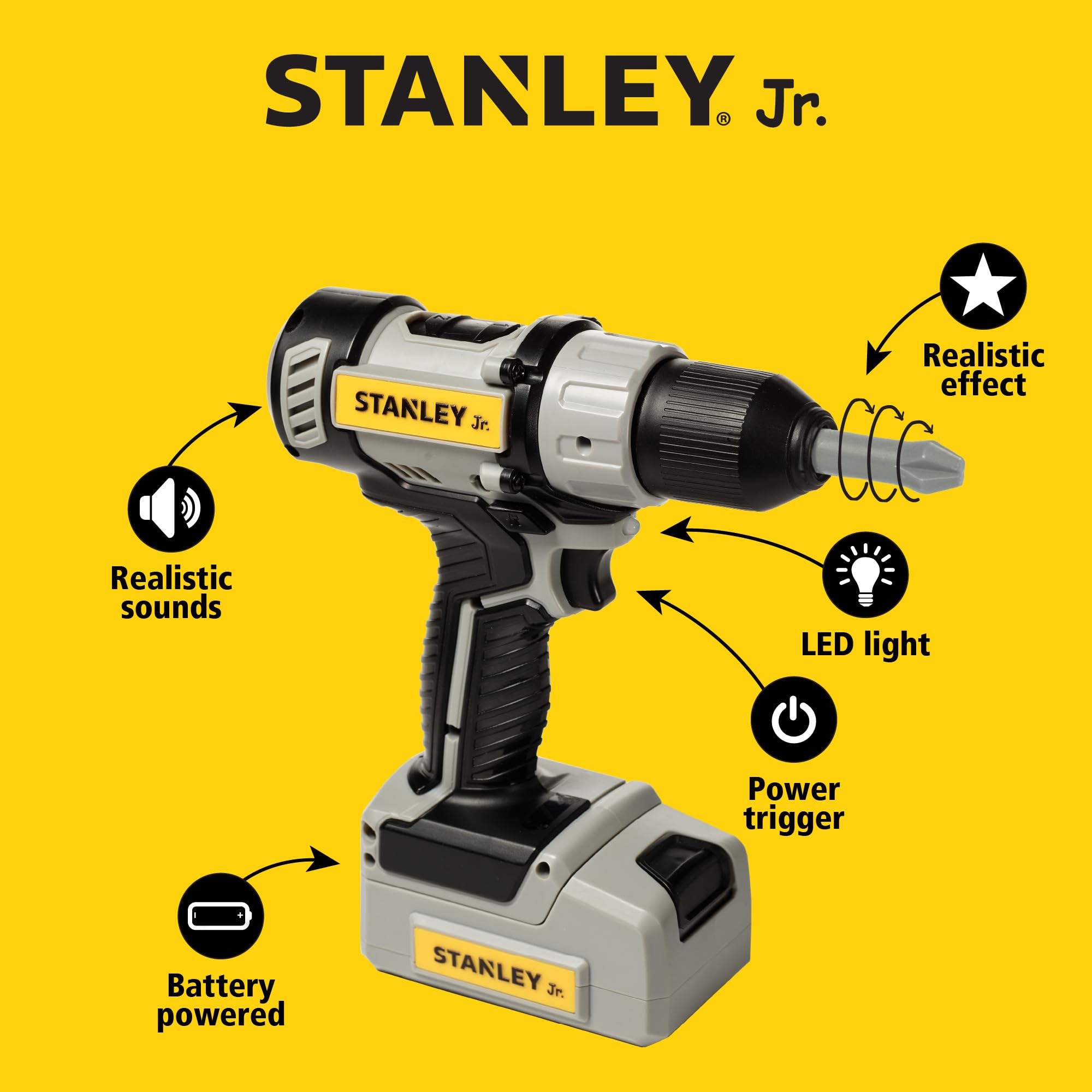 Stanley Jr. Battery-Operated Toy Drill with Lights & Sounds photo 6