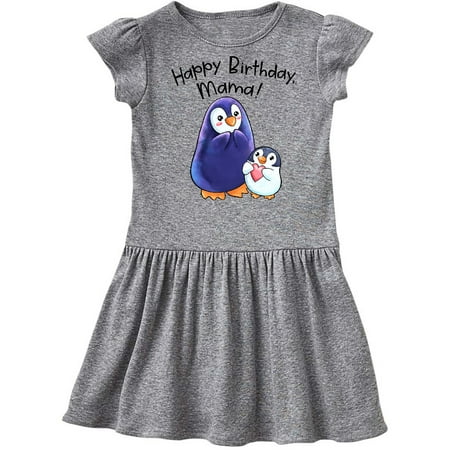

Inktastic Happy Birthday Mama!- Cute Penguins Gift Toddler Girl Dress