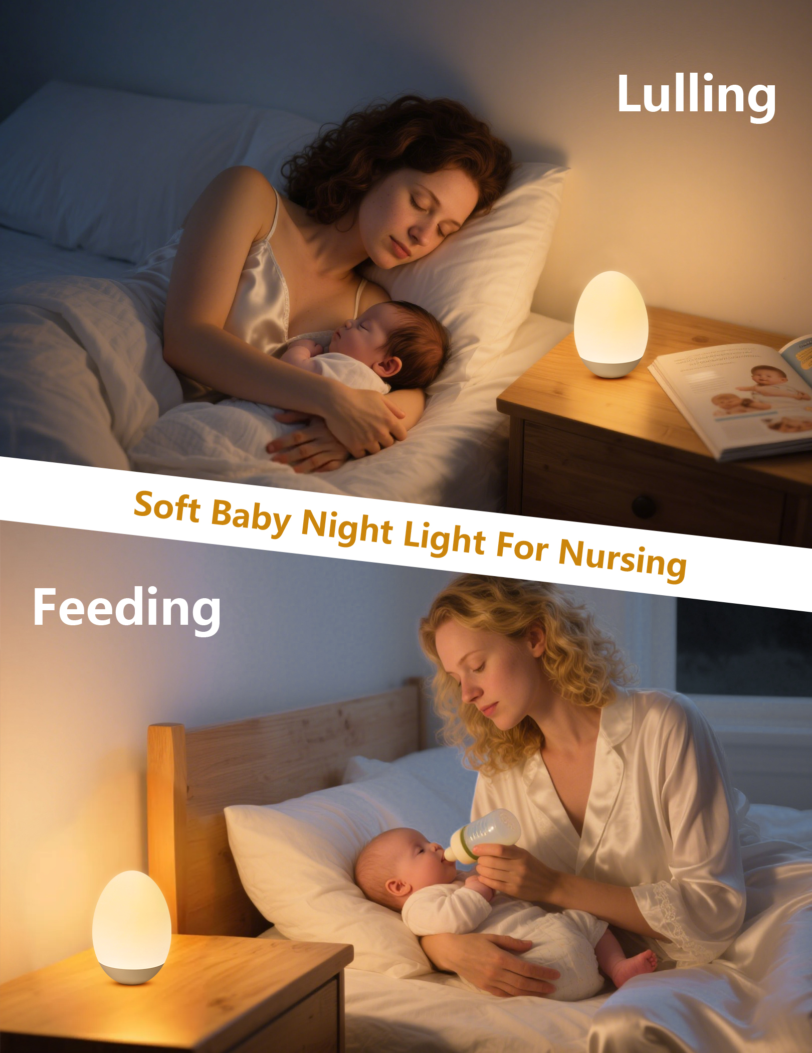 COSJM Egg-Shaped Baby Night Light, BPA Free photo 5