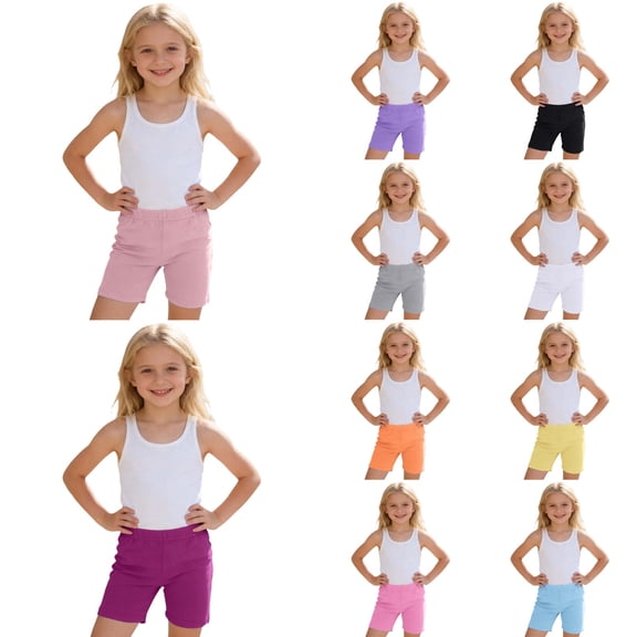 Shadoumai Girls Bike Shorts Cartwheel Toddler Cotton Breathable Soft Under Dress Dance Multicolor Kids Shorts Summer Clothes