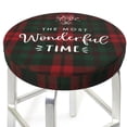 thumbnail image 3 of Kll Wonderful Time Christmas Round Bar Chair Cushion Cover 12 Inch,Bar Stool Protector With Elastic, Soft Washable, 3 of 7