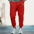 thumbnail image 5 of Dalix Alien Embroidered Jogger Pant Soft Fleece Relaxed Fit Lounge Mens in Red M Medium, 5 of 5