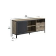 thumbnail image 5 of TV Stand with Metal Frame Rustic Oak Brown and Black - Saltoro Sherpi, 5 of 6