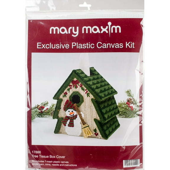 Mary Maxim Plastic Canvas Tissue Box Kit 5"-Tree (7 Count)