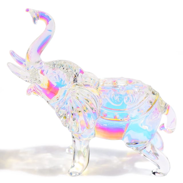 Figura de elefante de cristal YWHL linda para decoración del hogar