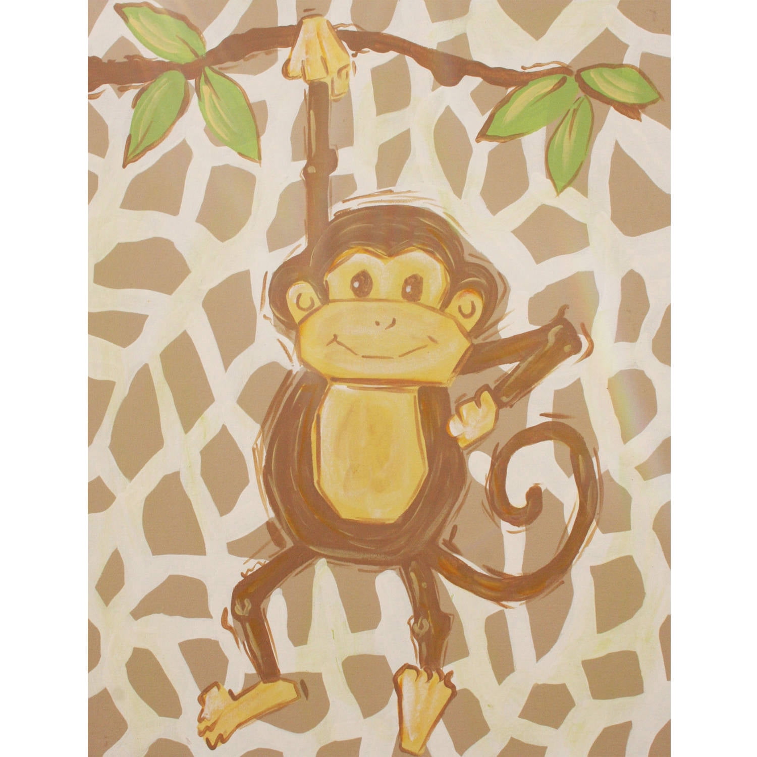 Marmont Hill "Tan Monkey" by Reesa Qualia Painting Print on Wrapped Canvas
