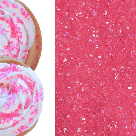 Sprinkle Deco Pink Edible Cake Cupcake Cookie Decoration Coarse Texture Shinny Glitter Sugar Crystals 6oz