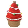 thumbnail image 2 of HmNPlay Christmas Storage Basket - Festive Tree Shaped Foldable Organizer, Cotton Rope Woven Basket for Toys Decor Home Storage | Holiday Gift for Kids & Family, 2 of 5