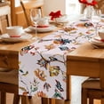 thumbnail image 5 of Pink Spring Floral Table Runner 72 Inches, Summer Botanical Vintage Birds Bed Runner Dresser Scarves Tabletop for Indoor Outdoor Parties/Ceremony/Banquet, 16" x 72", 5 of 8