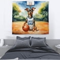 thumbnail image 3 of Happy Father's Day Miniature Pinscher Playing Basketball with Best Dad Jersey Tapestry Mini Pin Dog Lover Wall Hanging Backdrop Home Decor - 13006, 3 of 5