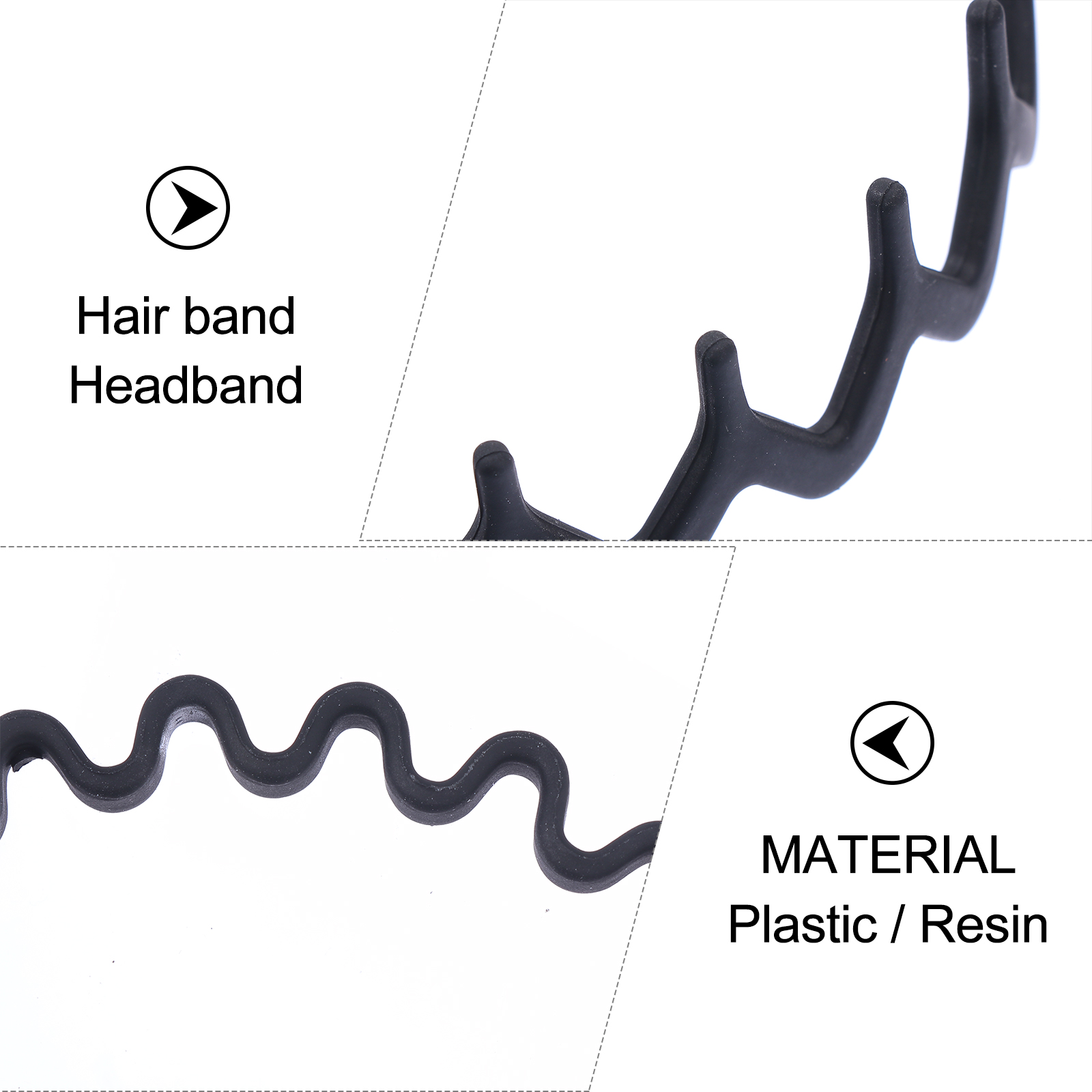  4Pcs Comfortable Shark Tooth Comb Headband Zigzag Hair Band  Toothed Headband Women Men Hair Accessory (A#) : Beauty & Personal Care