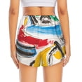 thumbnail image 2 of Lsque Colorful Abstract Bumper Cars Printed Women's Running Shorts with Liner Pockets,Elastic Quick Dry Workout Athletic Gym Yoga Shorts,Womens High Waist Shorts-Large, 2 of 9