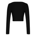 thumbnail image 4 of Plebaso Women's Crop Tops Ribbed Long Sleeve T Shirts Square Neck Slim Going out Shirts for Women, 4 of 7