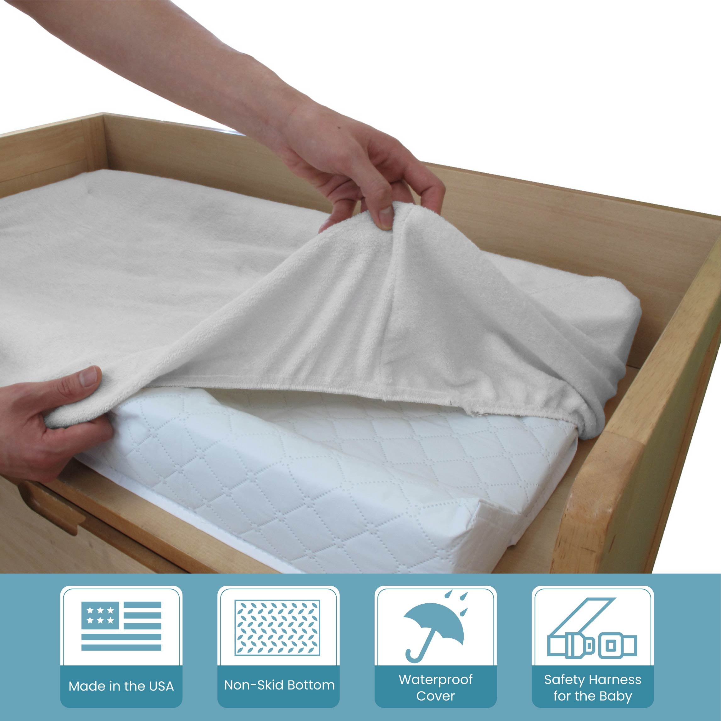 LA Baby Combo Pack with 30 Contour Changing Pad and White Terry Cover