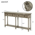 thumbnail image 2 of 58" Solid Wood Console Table Sofa Table Entryway Table with 2 Drawers and 1 Bottom Shelf for Storage Entry Hallway Foyer Sofa (Gray Wash), 2 of 7