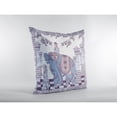 thumbnail image 2 of Amrita Sen Palace Elephant 18" Suede Double Sided Zippered Pillow in Blue/Purple, 2 of 5