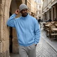 thumbnail image 5 of Mens Full Zip Up Sweatshirt Mock Neck Track Jacket Fleece Lined No Hood Long Sleeve Athletic Casual Jackets with Pocket, 5 of 6