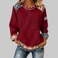 thumbnail image 2 of Womens Sweatshirts Women's Anniversary Print Sweatshirt Without Hood Crew Neck Long Sleeve Casual Pullover Soft Red S, 2 of 4