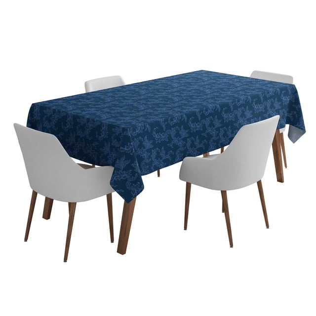 Vargottam Indoor/OutdoorTablecloth58x58 InchSquareTablecloth Waterproof PatioTableCloths- Spring/SummerTableCovers for Backyard RectangularTable/BBQs/Picnic -Navy Blue