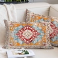 thumbnail image 2 of Vintage Ethnic Pillow Covers 16"x24", Boho Tribes Modern Orange Middle Century Soft Brushed Microfiber Breathable Throw Pillow Covers, Pillowcase with Zipper for Couch Sofa Bedroom Living Room, 2 of 9