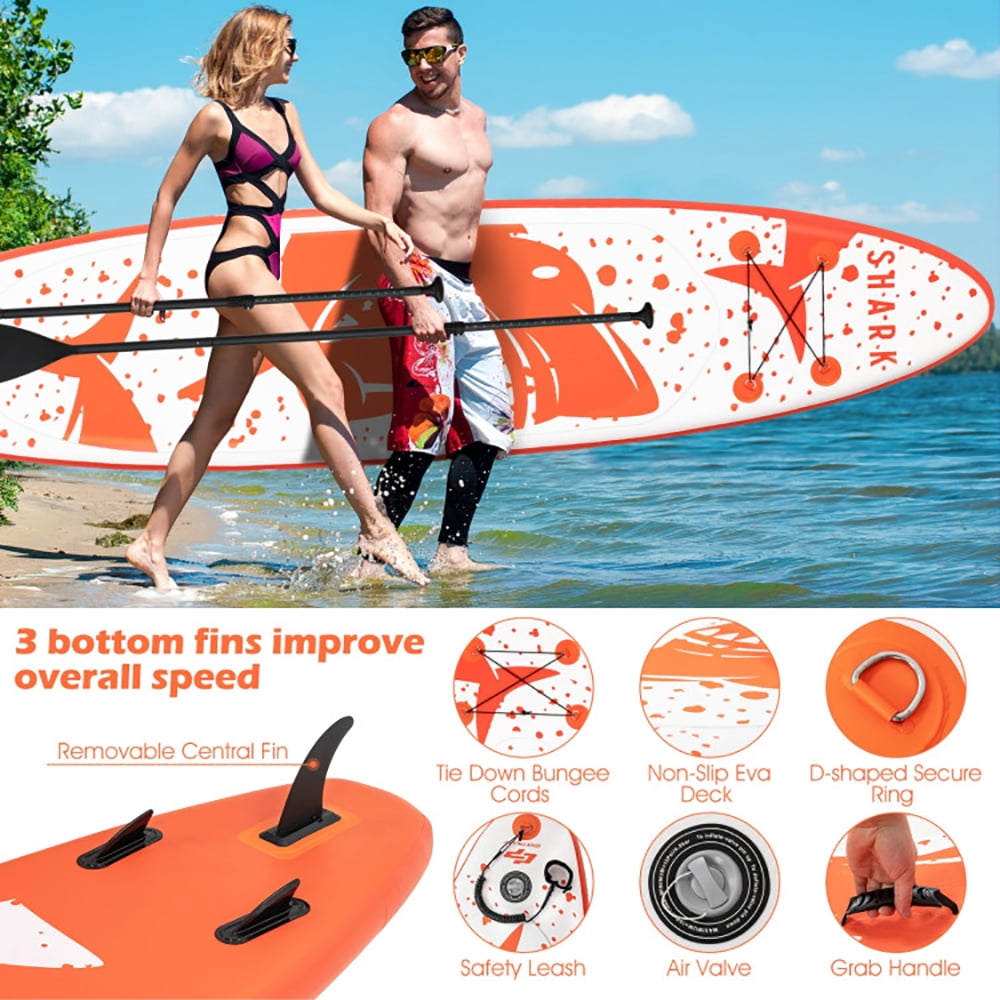 Topcobe Inflatable Stand Up Paddle Board with Backpack Aluminum Paddle Pump, Outdoor Sports Equipment/Accessories-M