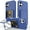Blue, variant on Rugged Case for iPhone 16 with Mirror, Hard PC Shockproof Cover with Hidden Cash Slot & Card Holder, Kickstand Durable Wallet Lens Raised Protection Case for Men & Women,Blue