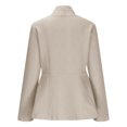thumbnail image 6 of BSDJILFG Blazers for Curvy Women Textured Ribbed Knit Peplum Top Soft Comfy Long Sleeve V-Neck Ruffle Hem Jackets, 6 of 6