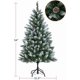 thumbnail image 4 of Historyli Árbol de Navidad artificial de 1,8 m con piñas espolvoreadas con nieve, base de metal, estructura con bisagras, soporte plegable, para casa o oficina, color verde, 4 of 8