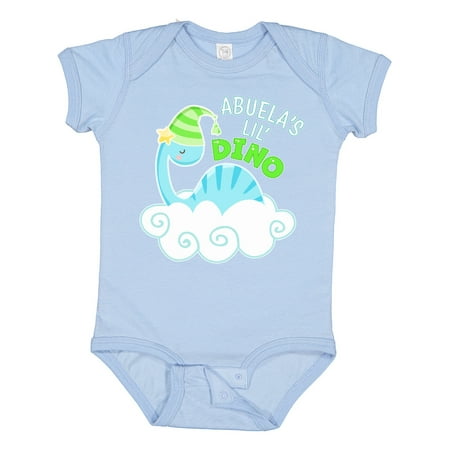 

Inktastic Abuela s Lil Dino with Cute Blue Baby Dinosaur Gift Baby Boy or Baby Girl Bodysuit
